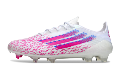 Unisex Adidas F50 Elite FG Football Boots - White/Fuchsia Pink/Blue