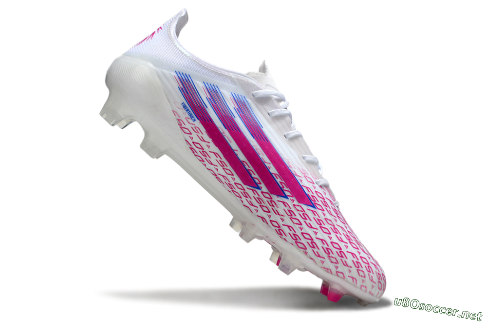 Unisex Adidas F50 Elite FG Football Boots - White/Fuchsia Pink/Blue 4