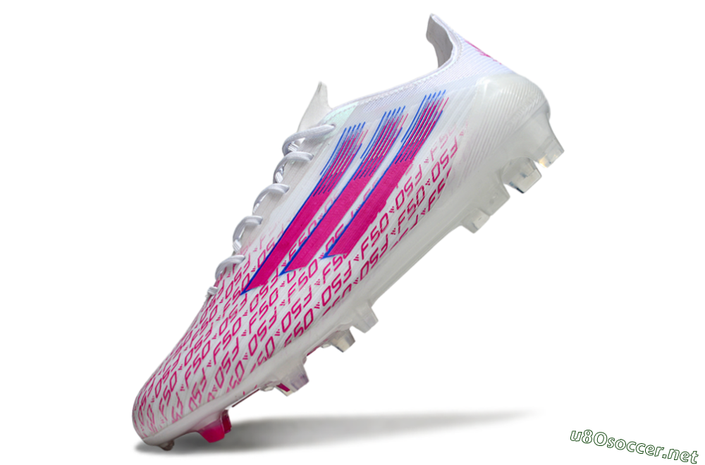 Unisex Adidas F50 Elite FG Football Boots - White/Fuchsia Pink/Blue 5