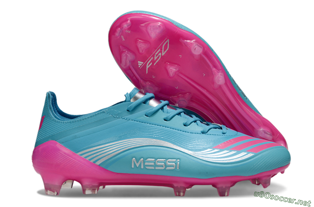 Unisex Messi x Adidas F50 Elite FG Football Boots - Cyan/Pink/Light Blue 2