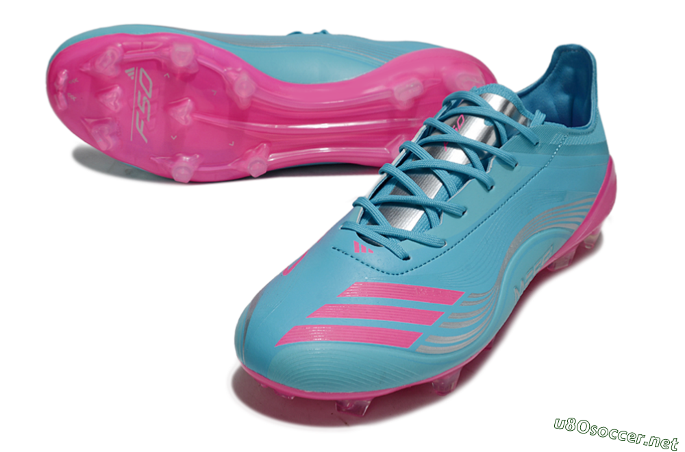 Unisex Messi x Adidas F50 Elite FG Football Boots - Cyan/Pink/Light Blue 3