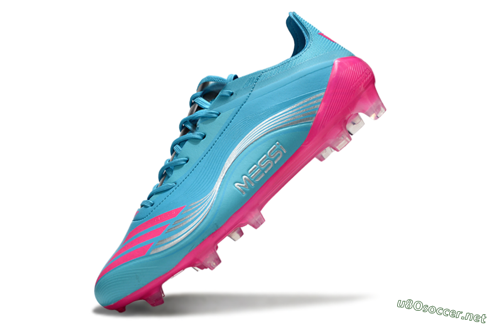 Unisex Messi x Adidas F50 Elite FG Football Boots - Cyan/Pink/Light Blue 5