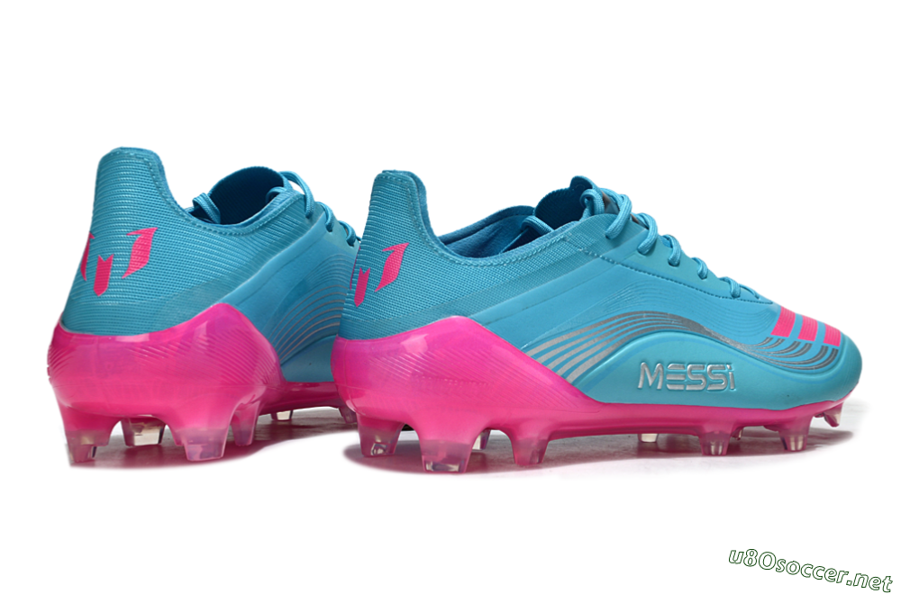 Unisex Messi x Adidas F50 Elite FG Football Boots - Cyan/Pink/Light Blue 6