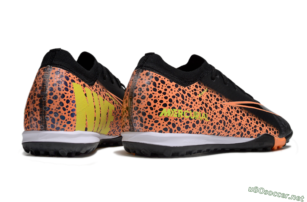 Unisex Nike Air Zoom Mercurial Vapor 16 Elite TF Football Shoes - Black/Vibrant Orange/Neon Green 6