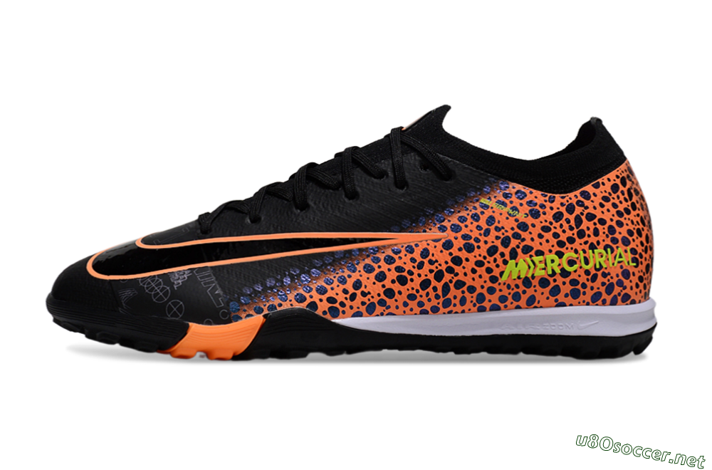 Unisex Nike Air Zoom Mercurial Vapor 16 Elite TF Football Shoes - Black/Vibrant Orange/Neon Green 0