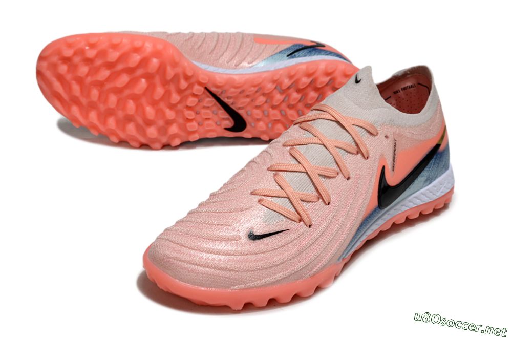 Men's Nike Phantom GX 2 Elite TF Football Shoes - Pink/Coral Glow/Sky Blue 3