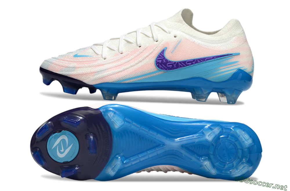 Men's Nike Phantom GX 2 Elite FG Football Boots - White/Sky Blue/Purple 1