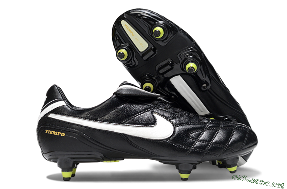 Men's Nike Tiempo Legend 10 Elite SG Football Boots - Black/Electric Yellow/White 2