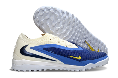 Unisex Nike Phantom 6 Low Elite TF Football Shoes - Blue/Navy Blue/Light Yellow