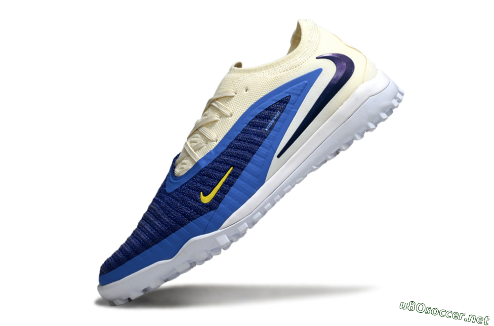 Unisex Nike Phantom 6 Low Elite TF Football Shoes - Blue/Navy Blue/Light Yellow 5