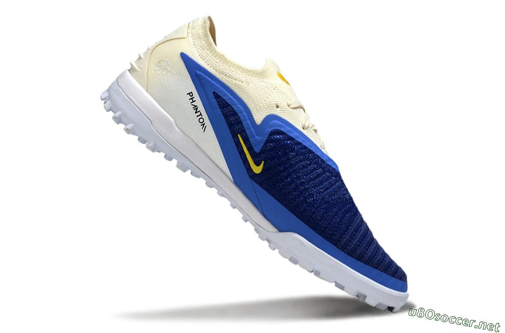 Unisex Nike Phantom 6 Low Elite TF Football Shoes - Blue/Navy Blue/Light Yellow 4