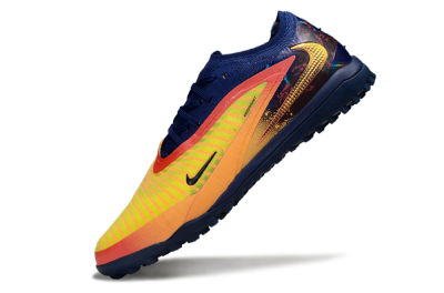 Unisex Nike Phantom 6 Low Elite TF Football Shoes - Yellow/Sunset Orange/Navy Blue