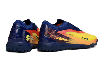 Unisex Nike Phantom 6 Low Elite TF Football Shoes - Yellow/Sunset Orange/Navy Blue