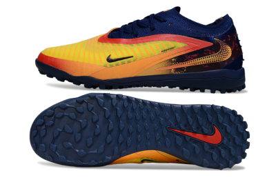 Unisex Nike Phantom 6 Low Elite TF Football Shoes - Yellow/Sunset Orange/Navy Blue