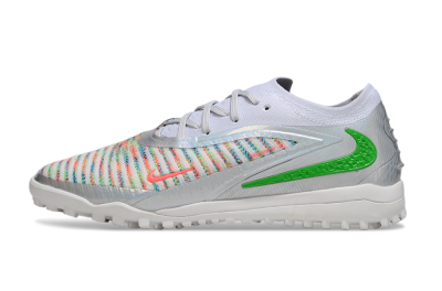 Unisex Nike Phantom 6 Low Elite TF Football Shoes - White/Electric Green/Coral Pink