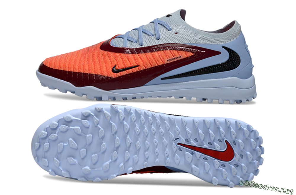 Unisex Nike Phantom 6 Low Elite TF Football Shoes - Orange/Scarlet Red/Cool Grey 1