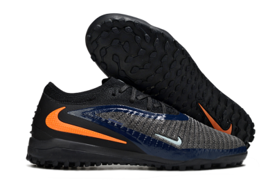 Unisex Nike Phantom 6 Low Elite TF Football Shoes - Black/Navy Blue/Neon Orange
