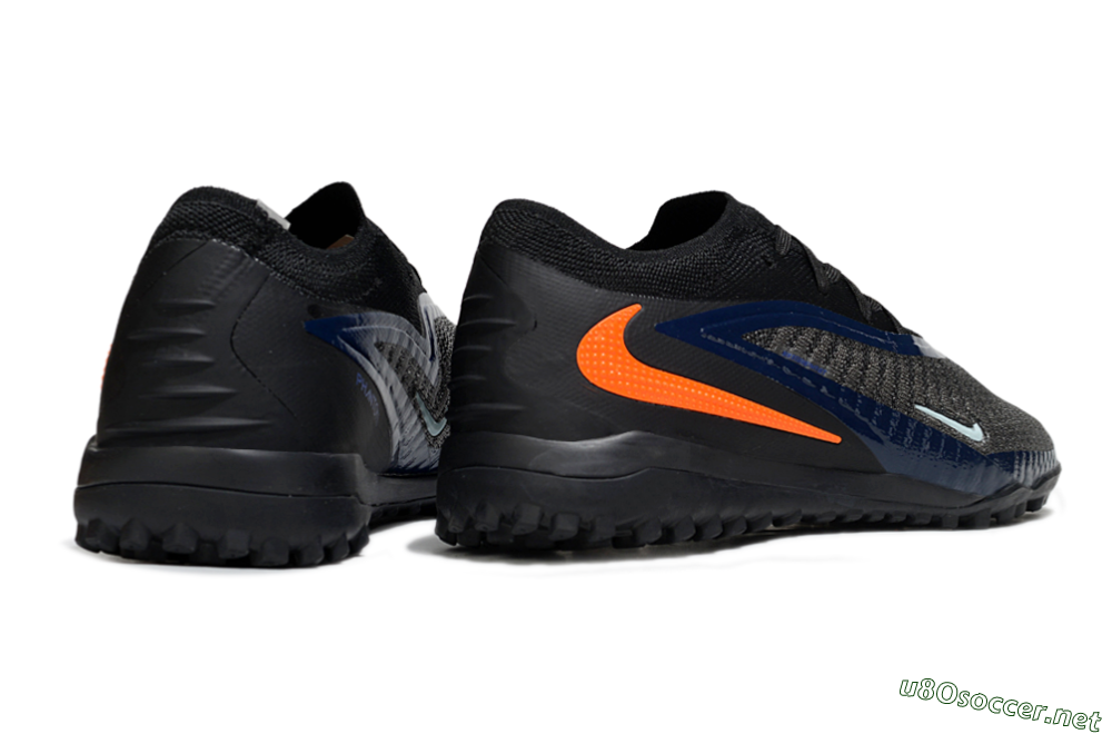 Unisex Nike Phantom 6 Low Elite TF Football Shoes - Black/Navy Blue/Neon Orange 6