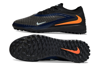 Unisex Nike Phantom 6 Low Elite TF Football Shoes - Black/Navy Blue/Neon Orange