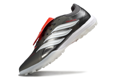 Men's Adidas Predator League Fold-Over Tongue TF Football Shoes - Gray/Electric Orange/White