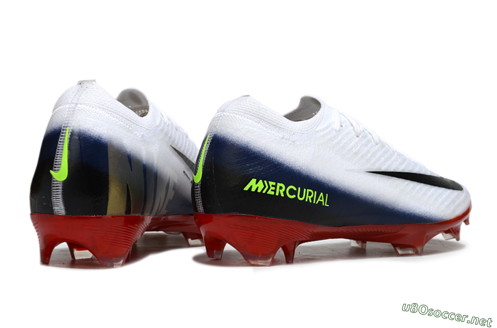 Unisex Nike Air Zoom Mercurial Vapor 16 Elite FG Football Boots - White/Vibrant Red/Navy Blue 6