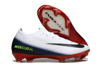 Unisex Nike Air Zoom Mercurial Vapor 16 Elite FG Football Boots - White/Vibrant Red/Navy Blue