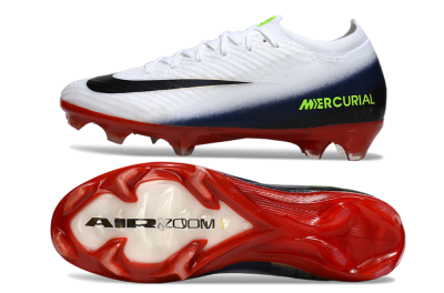 Unisex Nike Air Zoom Mercurial Vapor 16 Elite FG Football Boots - White/Vibrant Red/Navy Blue