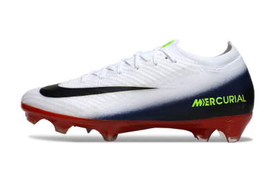 Unisex Nike Air Zoom Mercurial Vapor 16 Elite FG Football Boots - White/Vibrant Red/Navy Blue