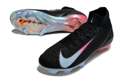 Unisex Nike Air Zoom Mercurial Superfly 10 Elite FG Football Boots - Black/Iridescent Pink/Iridescent Blue