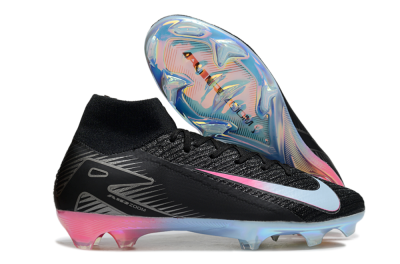 Unisex Nike Air Zoom Mercurial Superfly 10 Elite FG Football Boots - Black/Iridescent Pink/Iridescent Blue