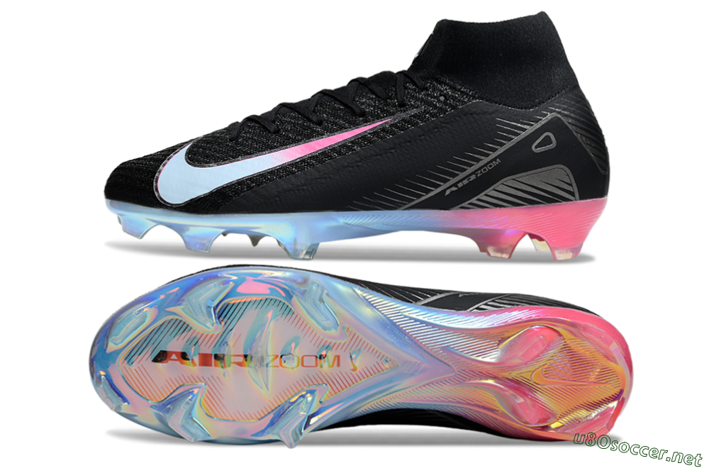 Unisex Nike Air Zoom Mercurial Superfly 10 Elite FG Football Boots - Black/Iridescent Pink/Iridescent Blue 1
