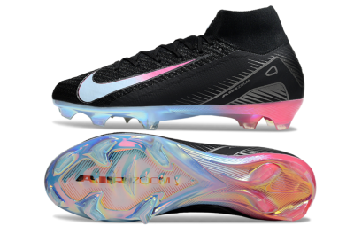 Unisex Nike Air Zoom Mercurial Superfly 10 Elite FG Football Boots - Black/Iridescent Pink/Iridescent Blue