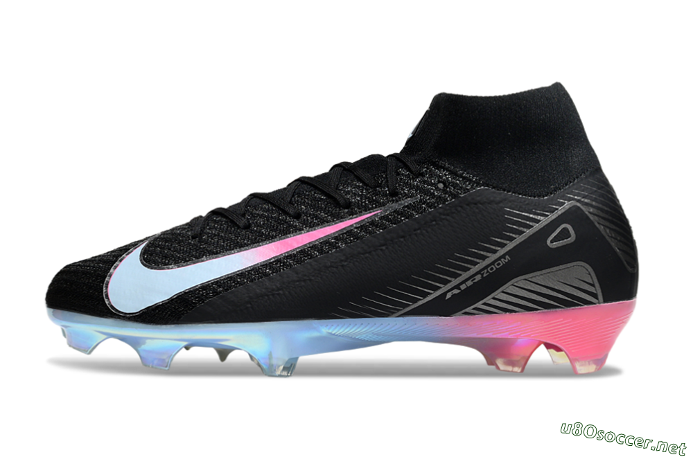 Unisex Nike Air Zoom Mercurial Superfly 10 Elite FG Football Boots - Black/Iridescent Pink/Iridescent Blue 0