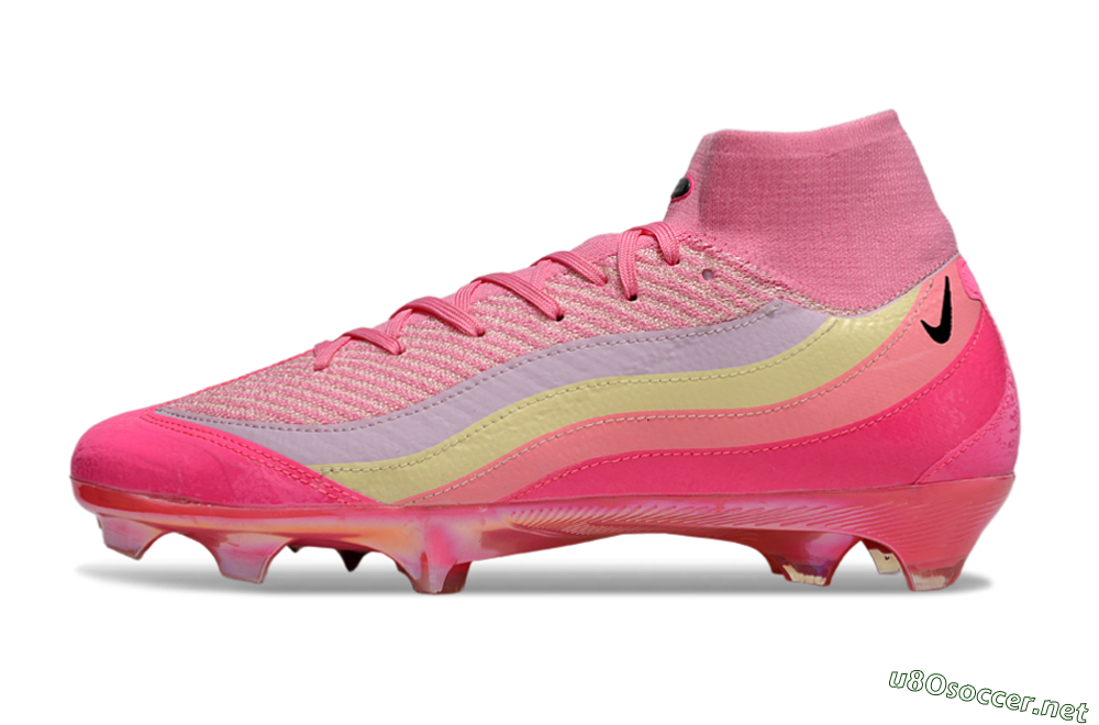 Unisex Nike Air Zoom Mercurial Superfly 10 Elite FG Football Boots - Pink/Blazing Pink/Sunny Yellow 0