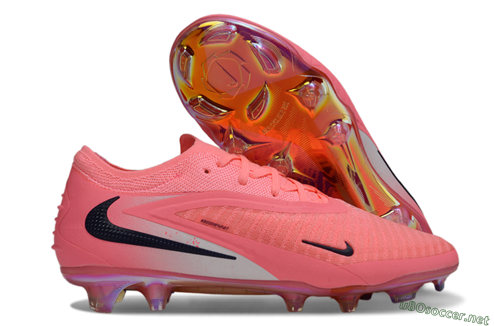 Unisex Nike Phantom 6 Low Elite FG Football Boots - Pink/Neon Pink/Black 2