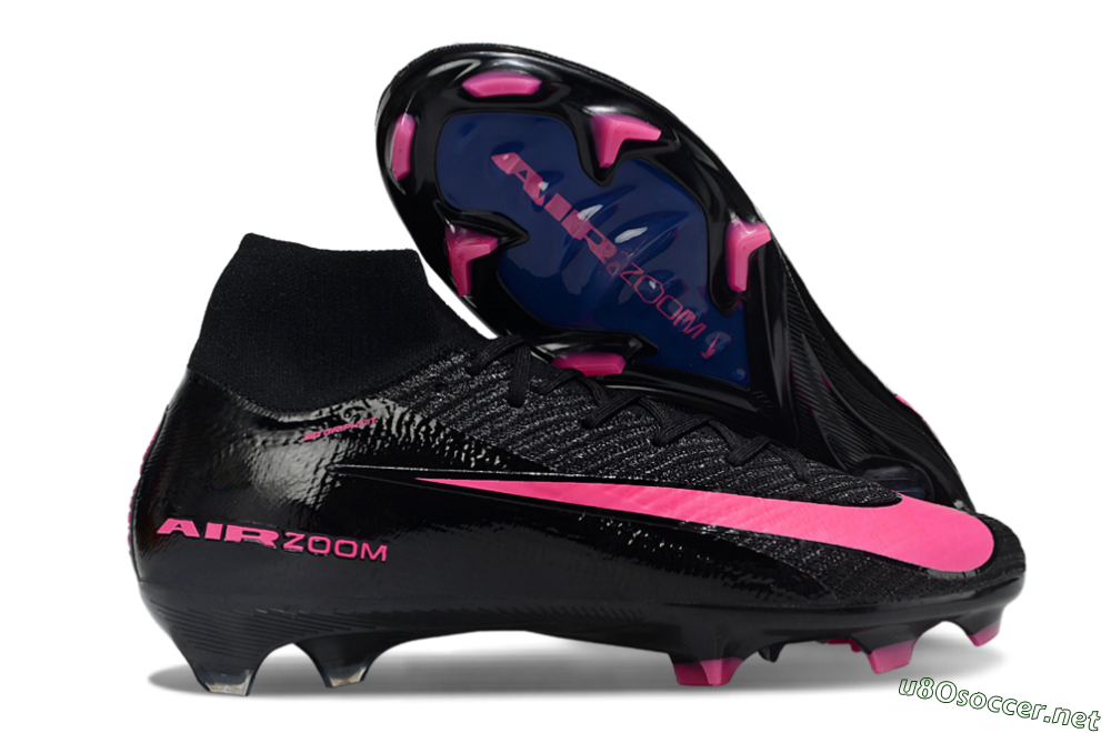 Unisex Nike Air Zoom Mercurial Superfly 10 Elite FG Football Boots - Black/Neon Pink/Blue Burst 2