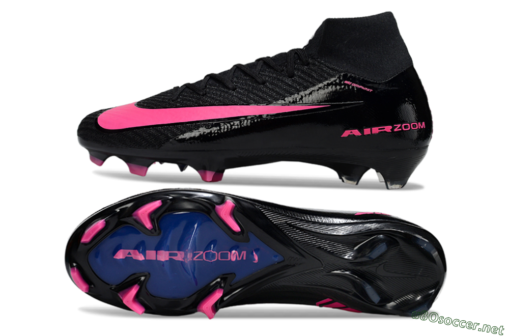 Unisex Nike Air Zoom Mercurial Superfly 10 Elite FG Football Boots - Black/Neon Pink/Blue Burst 1