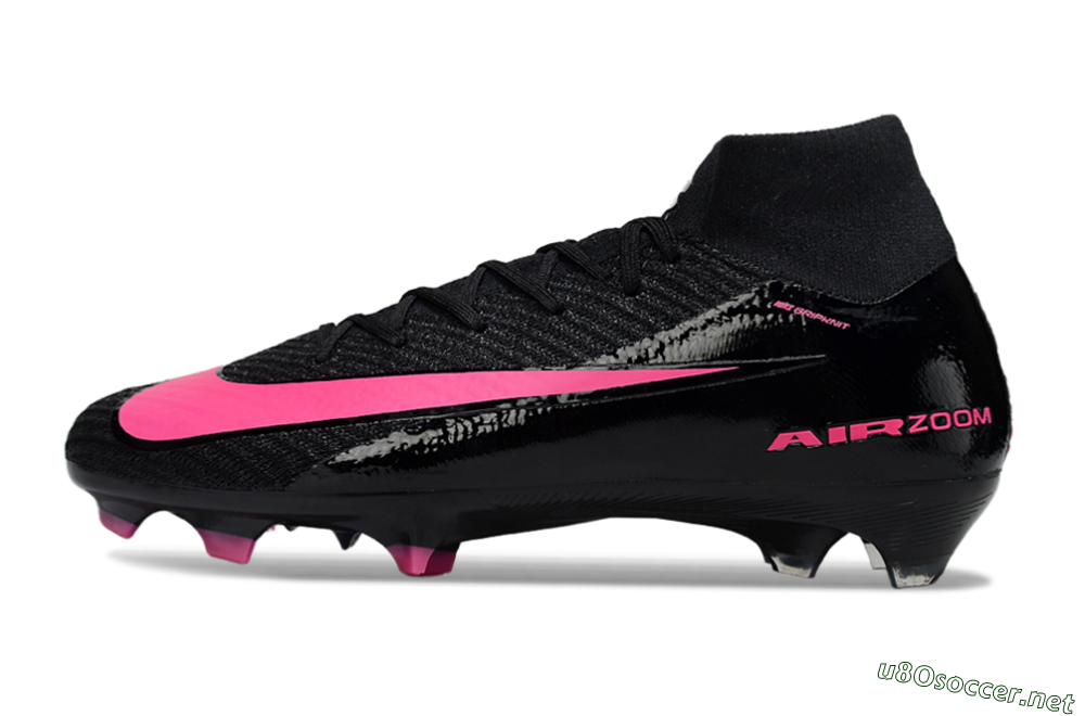 Unisex Nike Air Zoom Mercurial Superfly 10 Elite FG Football Boots - Black/Neon Pink/Blue Burst 0