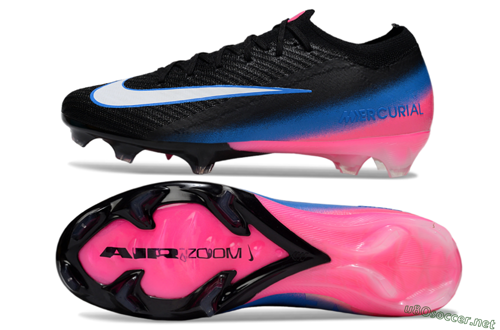 Unisex Nike Air Zoom Mercurial Vapor 16 Elite FG Football Boots - Black/Electric Blue/Pink Blast 1