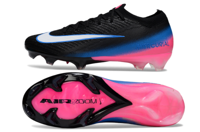 Unisex Nike Air Zoom Mercurial Vapor 16 Elite FG Football Boots - Black/Electric Blue/Pink Blast