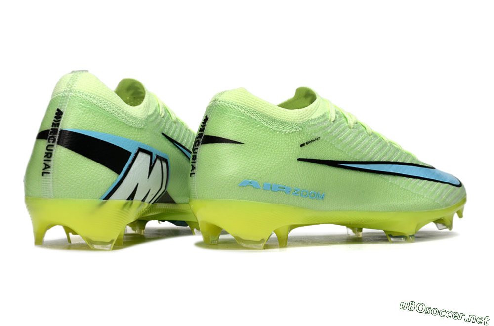 Unisex Nike Air Zoom Mercurial Vapor 16 Elite FG Football Boots - Lime/Aqua Blue/Neon Yellow 6
