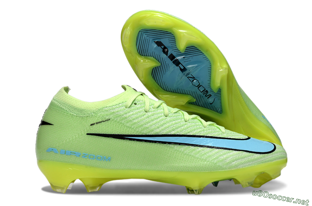 Unisex Nike Air Zoom Mercurial Vapor 16 Elite FG Football Boots - Lime/Aqua Blue/Neon Yellow 2