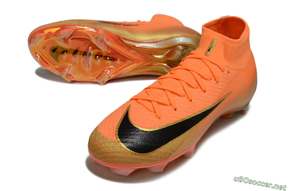 Unisex Nike Air Zoom Mercurial Superfly 10 Elite FG Football Boots - Orange/Sunset Orange/Gold Wave 3