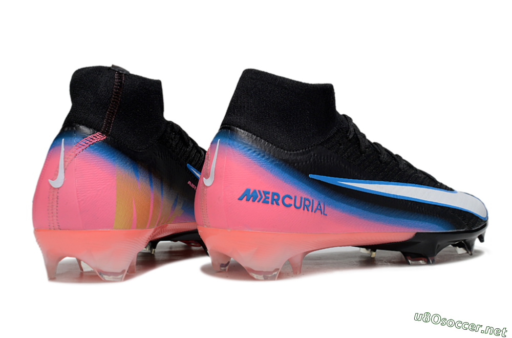 Unisex Nike Air Zoom Mercurial Superfly 10 Elite FG Football Boots - Black/Sky Blue/Flame Pink 6