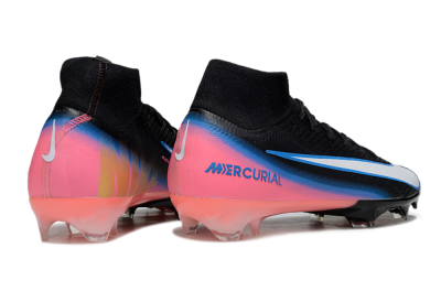 Unisex Nike Air Zoom Mercurial Superfly 10 Elite FG Football Boots - Black/Sky Blue/Flame Pink