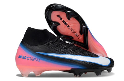 Unisex Nike Air Zoom Mercurial Superfly 10 Elite FG Football Boots - Black/Sky Blue/Flame Pink