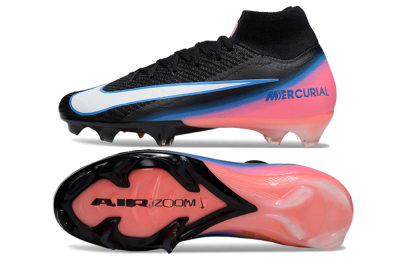 Unisex Nike Air Zoom Mercurial Superfly 10 Elite FG Football Boots - Black/Sky Blue/Flame Pink