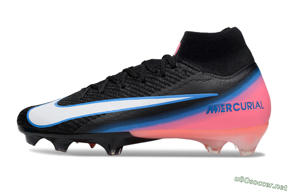 Unisex Nike Air Zoom Mercurial Superfly 10 Elite FG Football Boots - Black/Sky Blue/Flame Pink 0