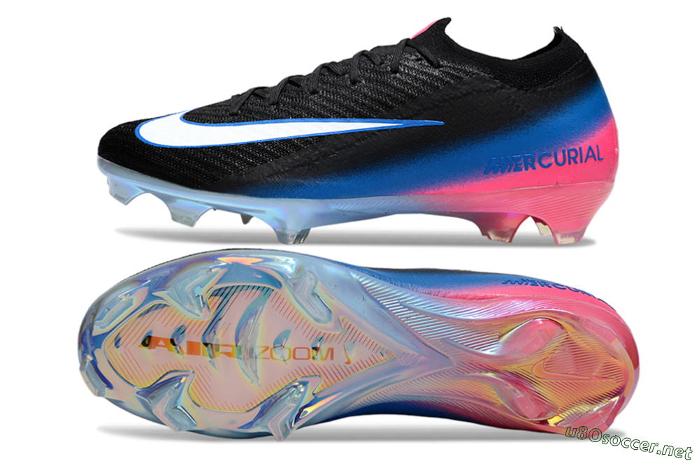 Unisex Nike Air Zoom Mercurial Vapor 16 Elite FG Football Boots - Black/Electric Blue/Pink Fury 1