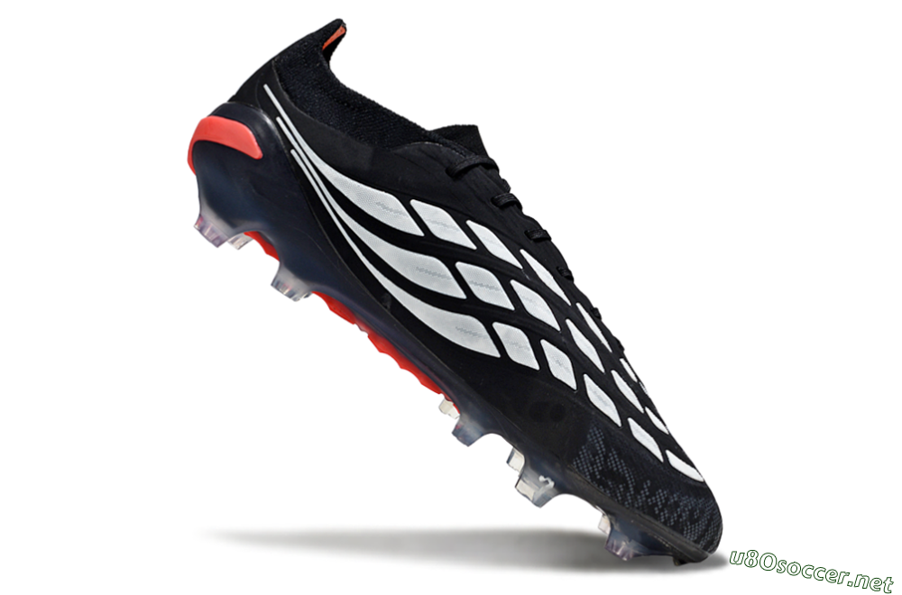 Men's Adidas Predator 26 Elite FG Football Boots - Black/Red/White 4